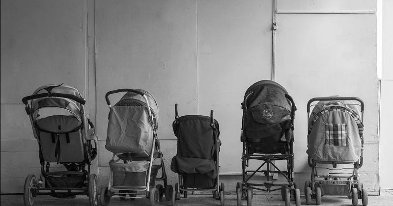 Strollers parked